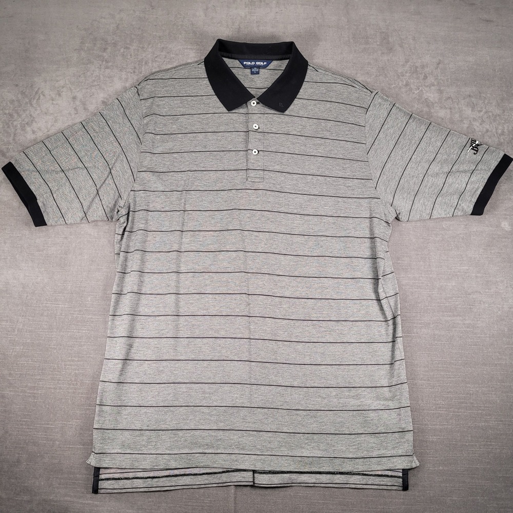 Polo Golf Ralph‎ Lauren Striped Polo Shirt Pima Cotton Bulls Bay Logo XL